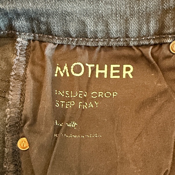 MOTHER Black insider crop step fray denim - Picture 2 of 7